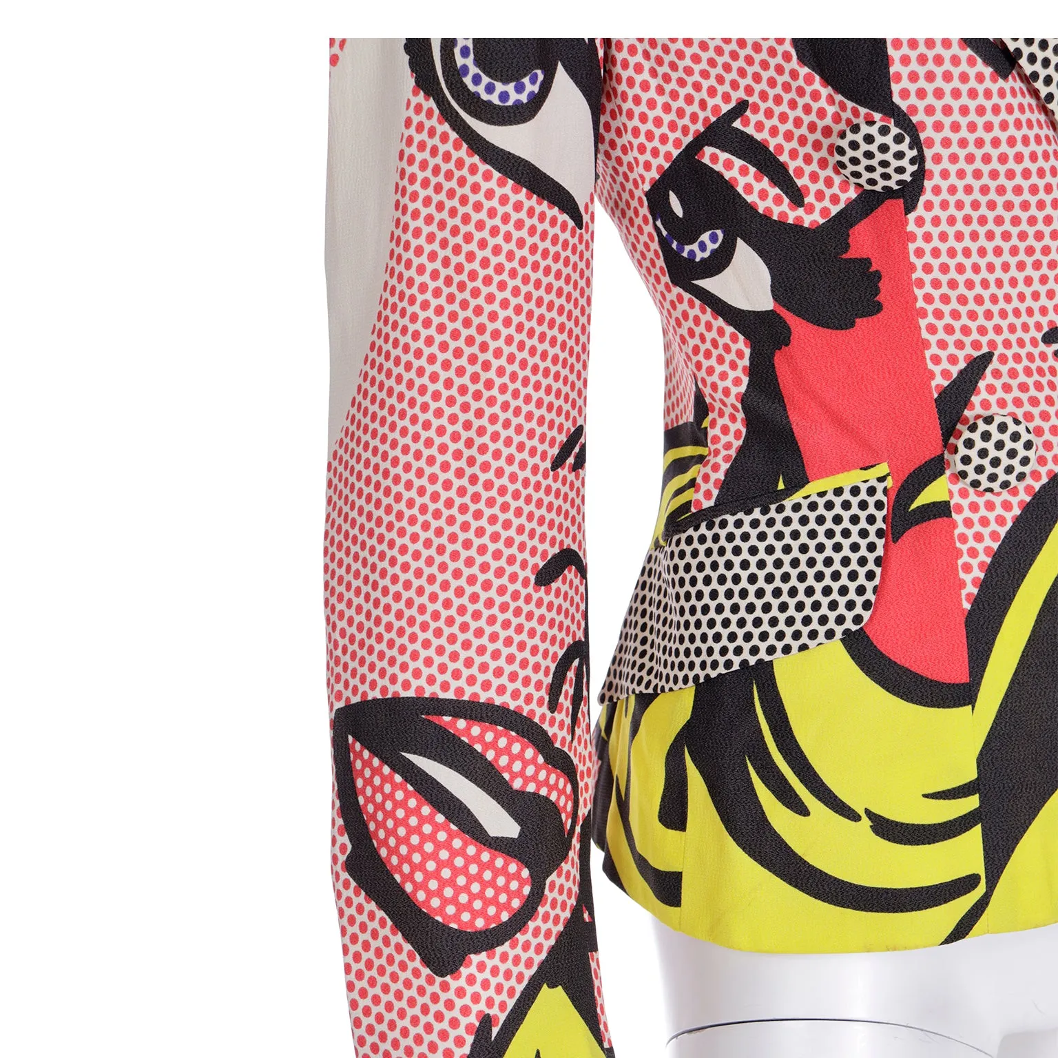 1991 Franco Moschino Roy Lichtenstein Pop Art Pink Yellow Red & Black Jacket