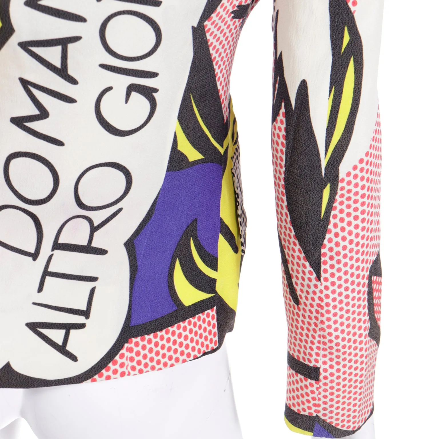 1991 Franco Moschino Roy Lichtenstein Pop Art Pink Yellow Red & Black Jacket