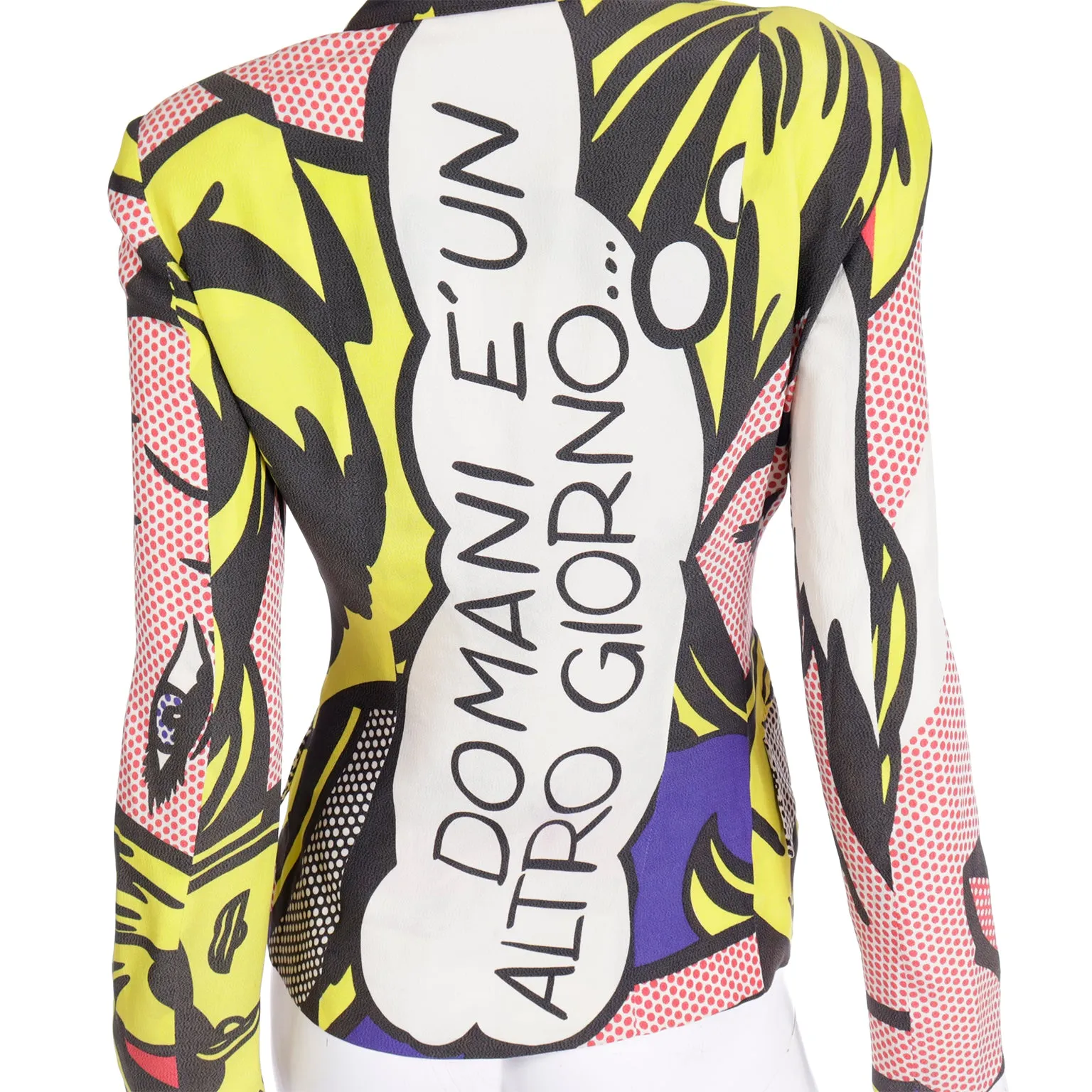 1991 Franco Moschino Roy Lichtenstein Pop Art Pink Yellow Red & Black Jacket