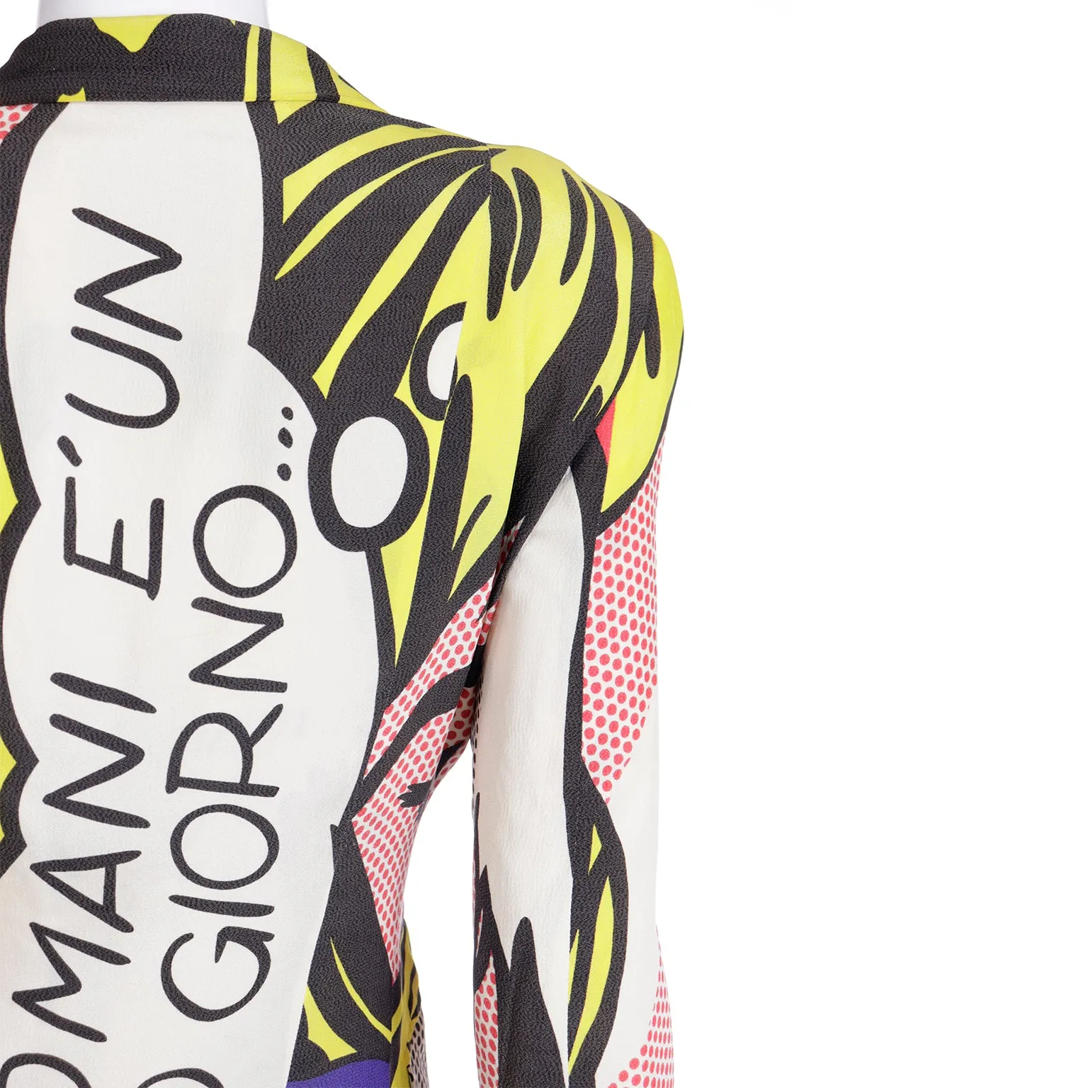 1991 Franco Moschino Roy Lichtenstein Pop Art Pink Yellow Red & Black Jacket