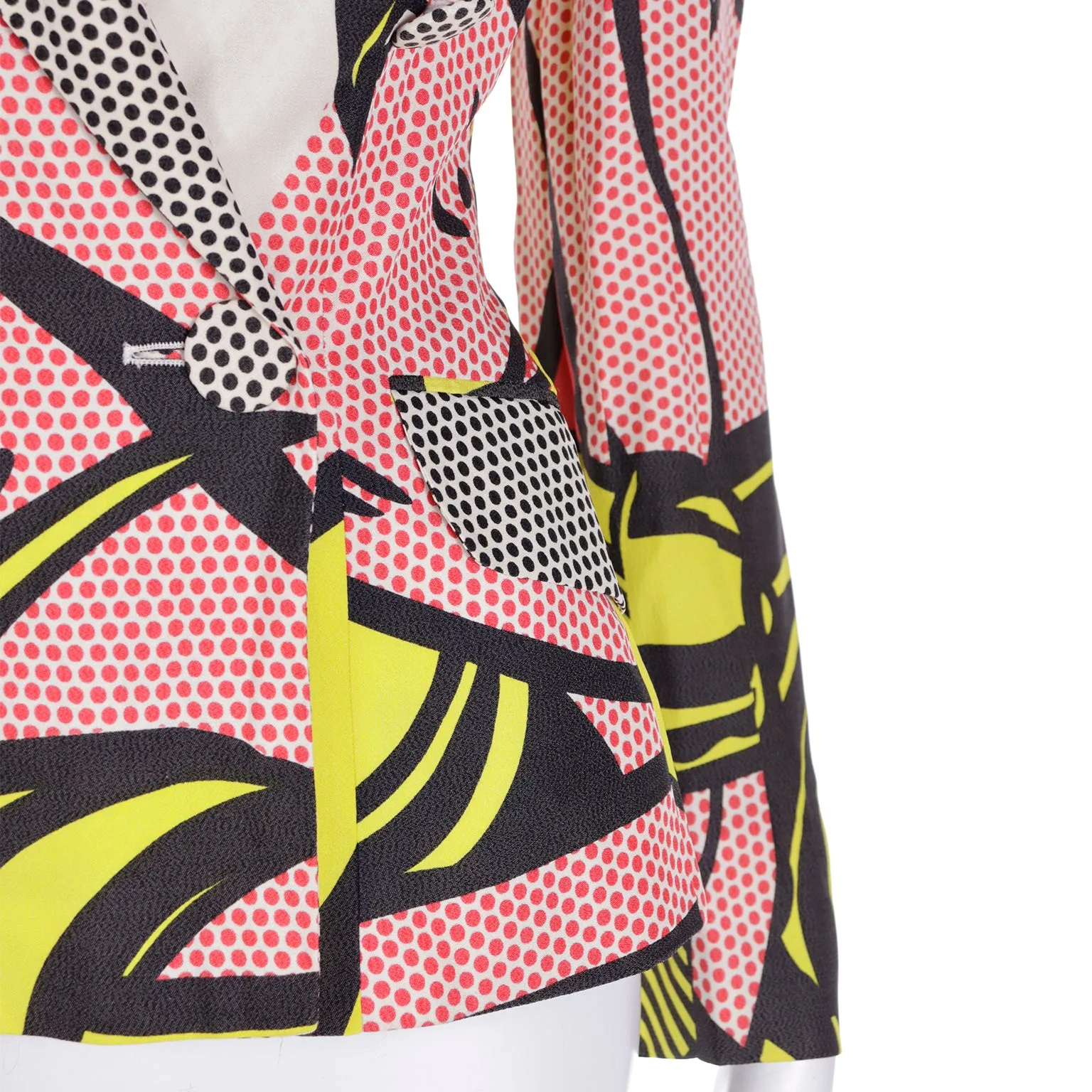 1991 Franco Moschino Roy Lichtenstein Pop Art Pink Yellow Red & Black Jacket