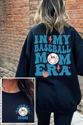 Baseball Mom Front Back Graphic Fleece Sweatshirts