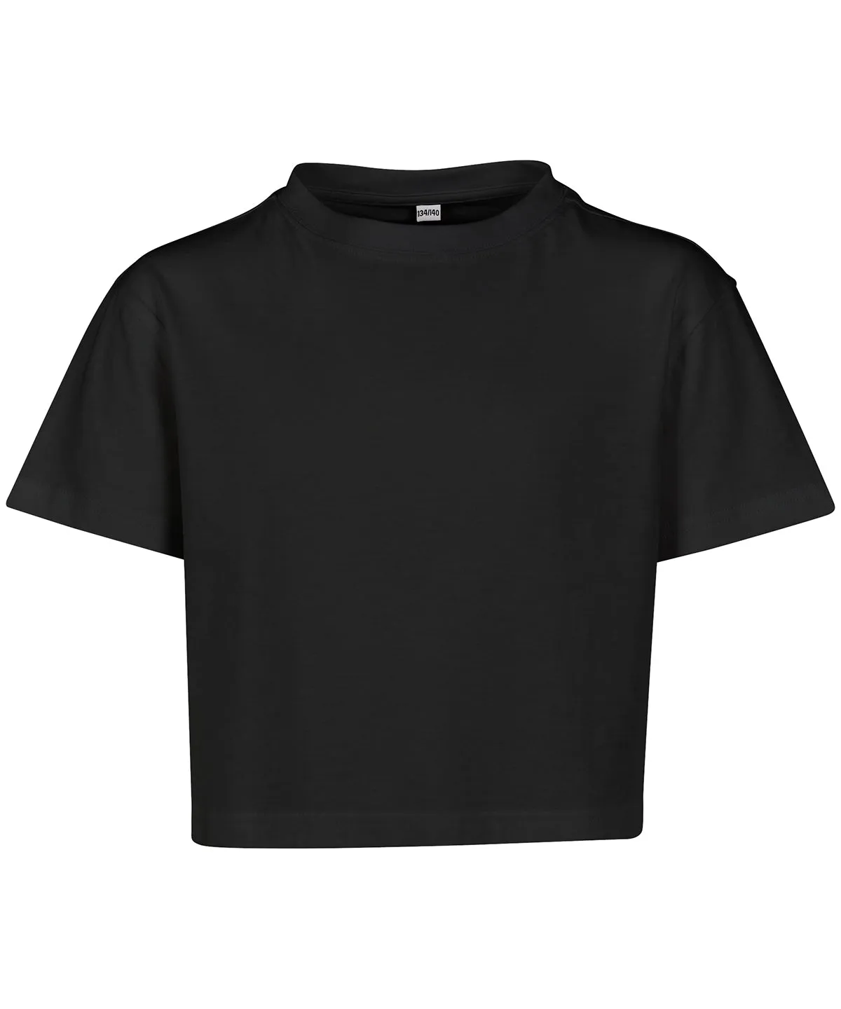 Black - Girls cropped Jersey tee