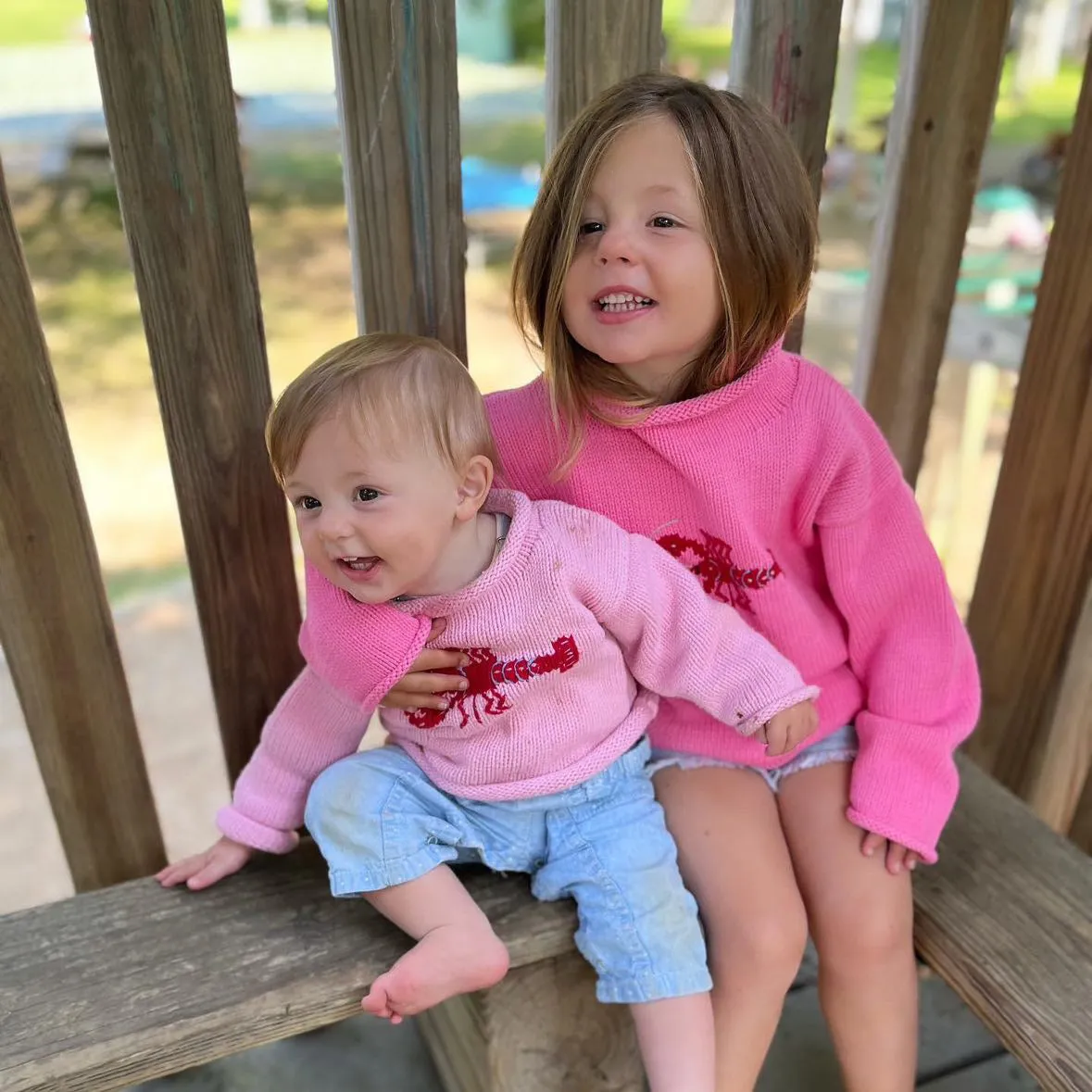 Bright Pink Lobster Roll Neck Sweater