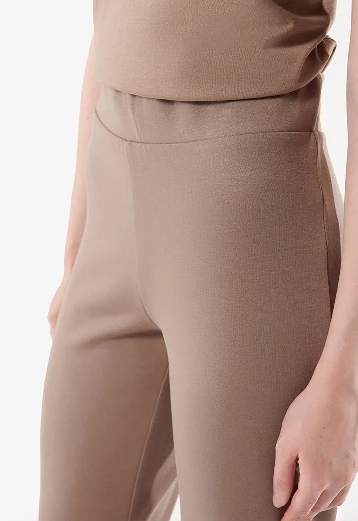 Choice Elasticated Waist Trousers Brown