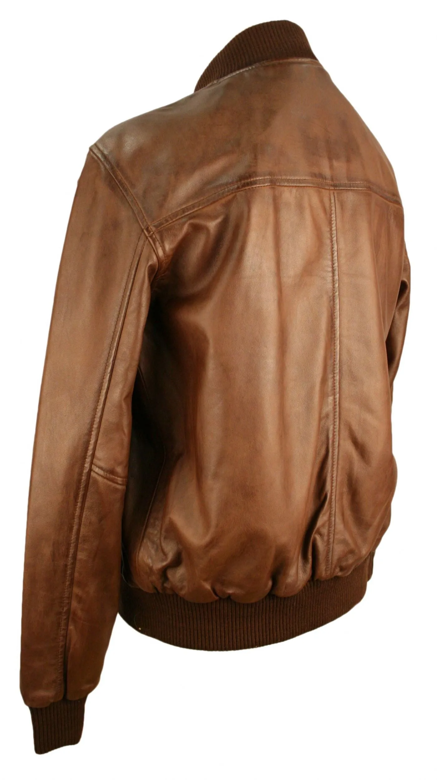 Classic Blouson Jacket in Brown Lambskin - Style 275