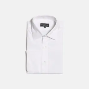 Classic Collar, Double Cuff Shirt in White Poplin