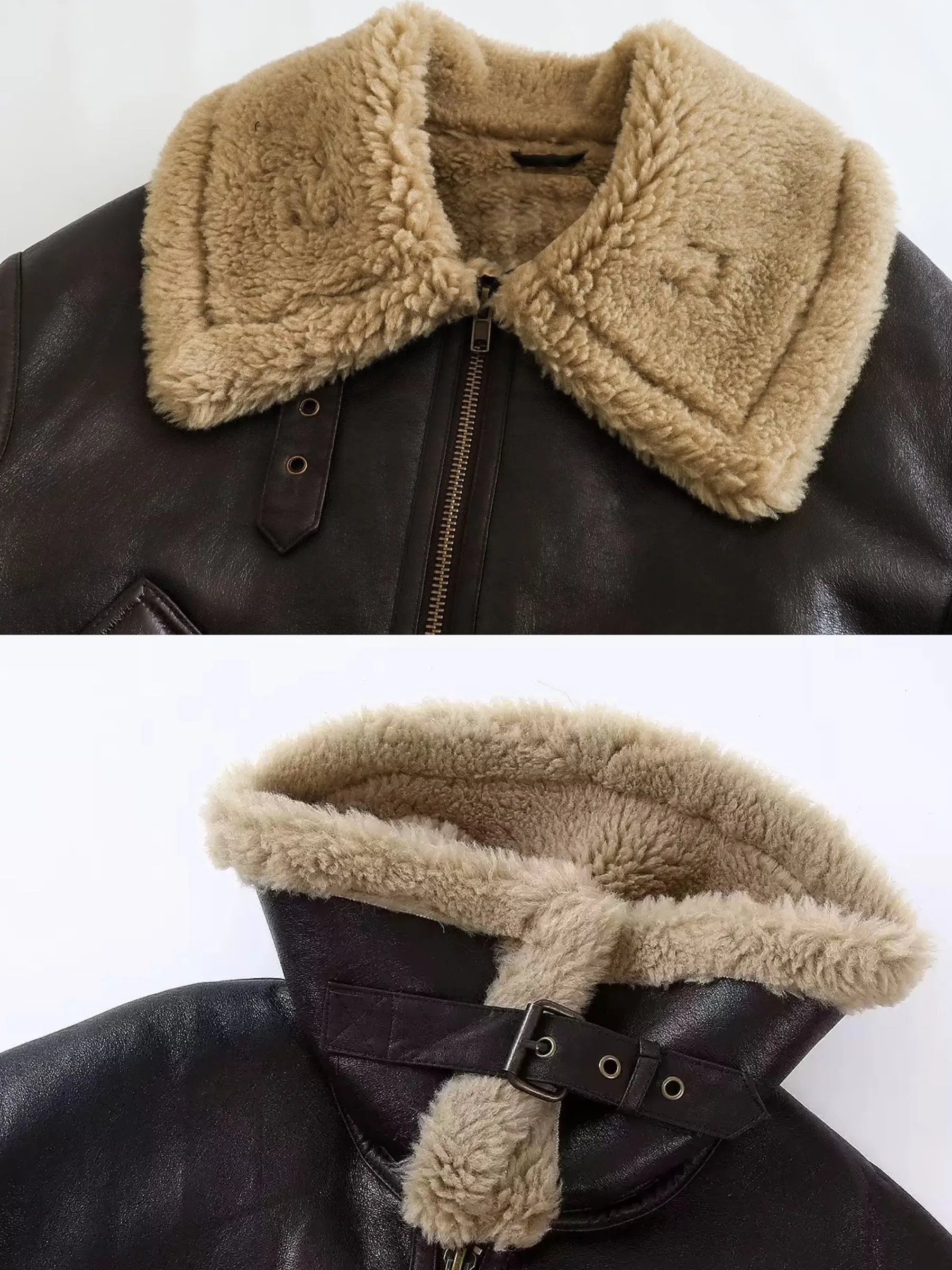 Dalis Faux Shearling Aviator Jacket