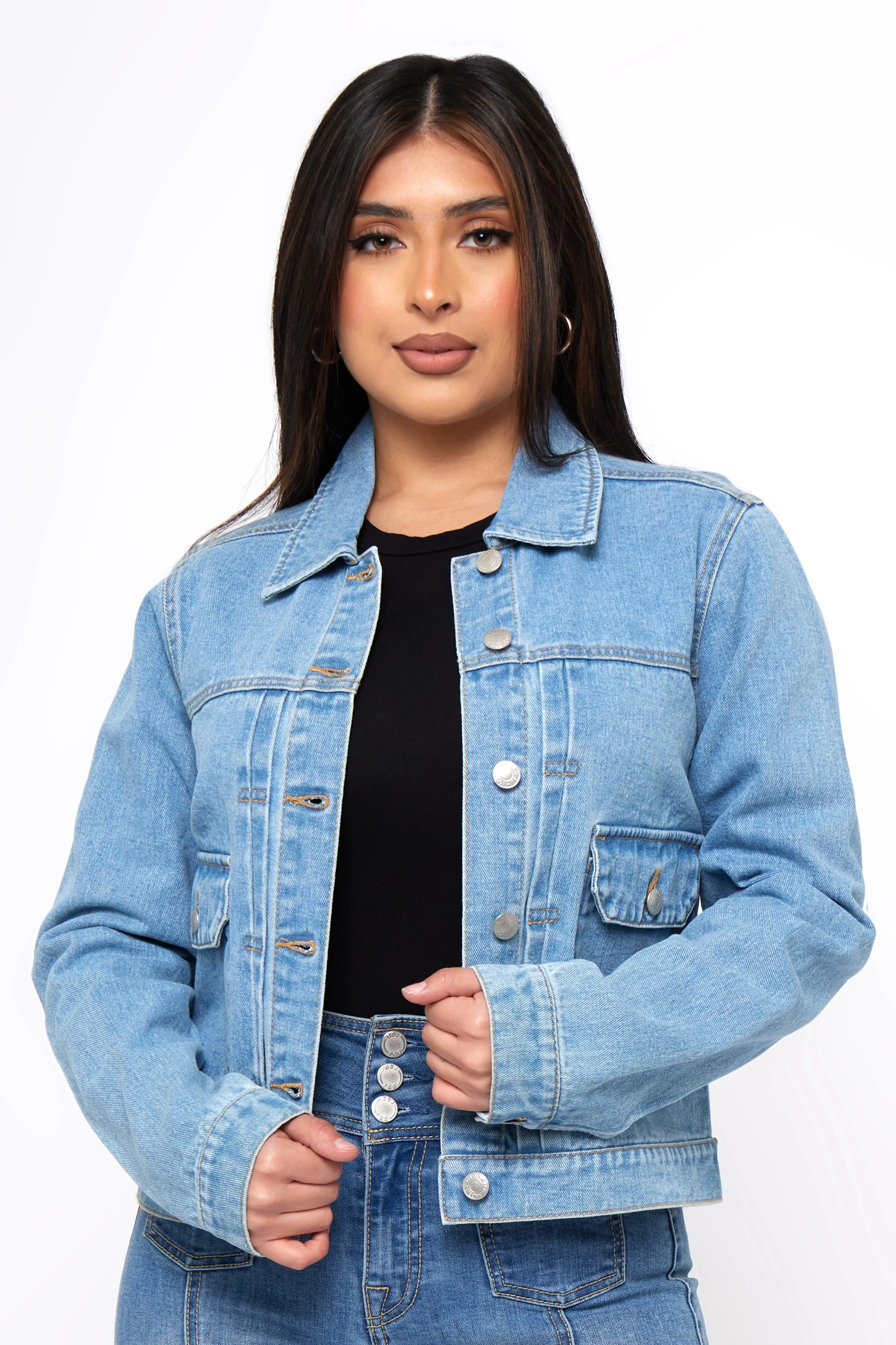 Denim Jacket with Patch Pockets