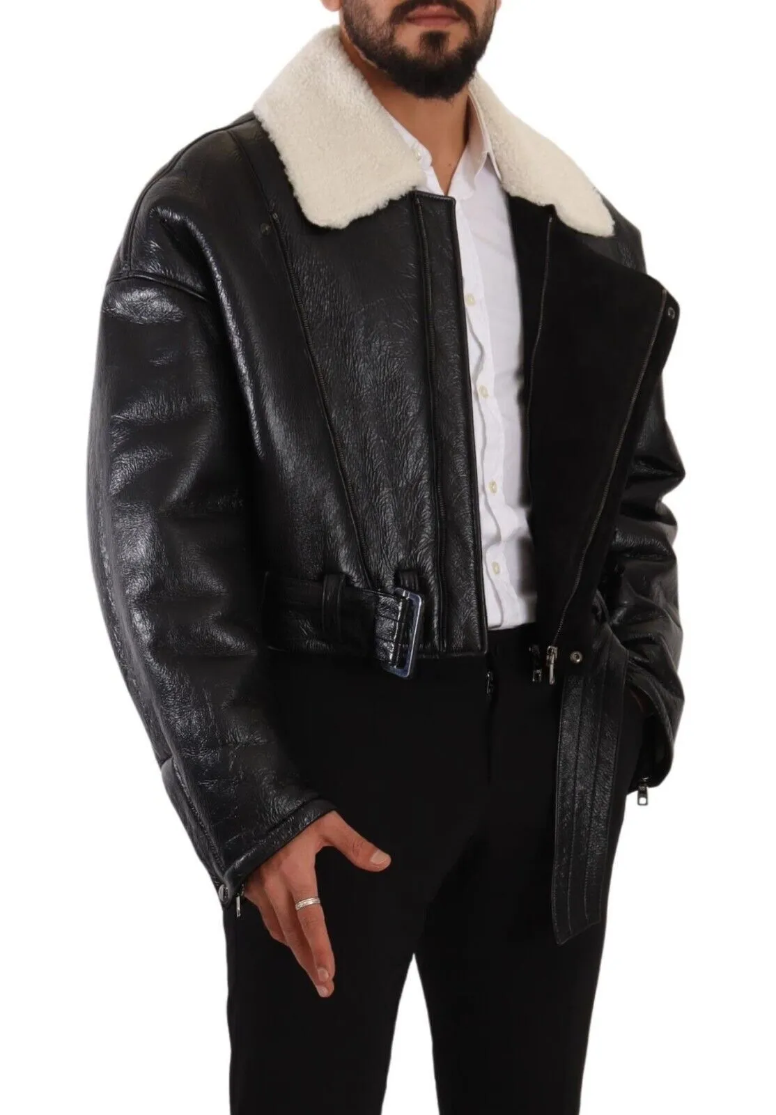 Elegant Shearling Biker Jacket