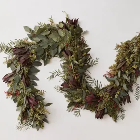 Fresh Eucalyptus and Red Berry Garland - 6ft