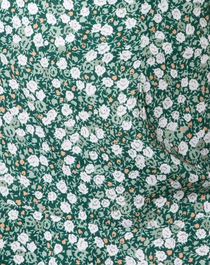 Gaelle Skirt in Floral Field Green