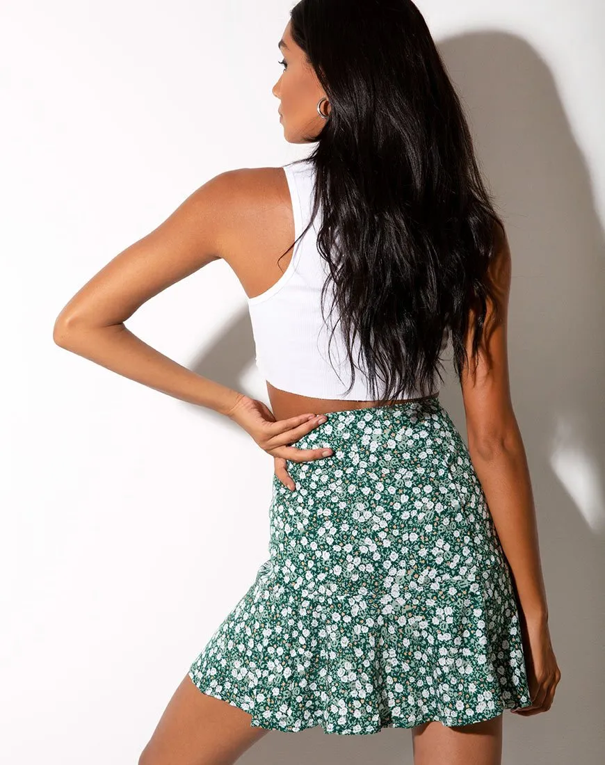 Gaelle Skirt in Floral Field Green