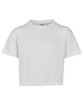 Girls cropped Jersey tee | White