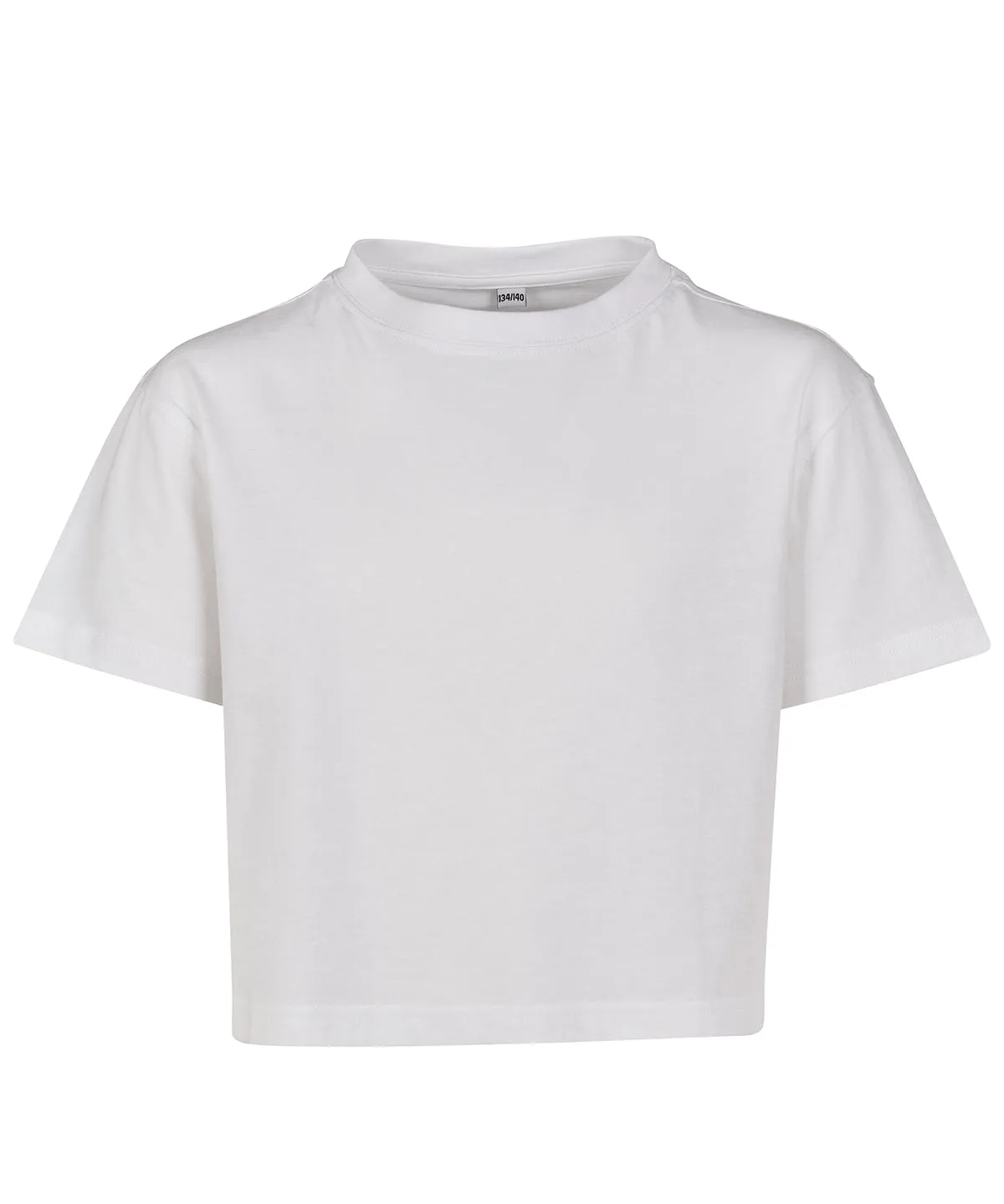 Girls cropped Jersey tee | White