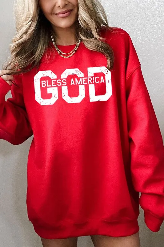 God Bless America Graphic Fleece Sweatshirts