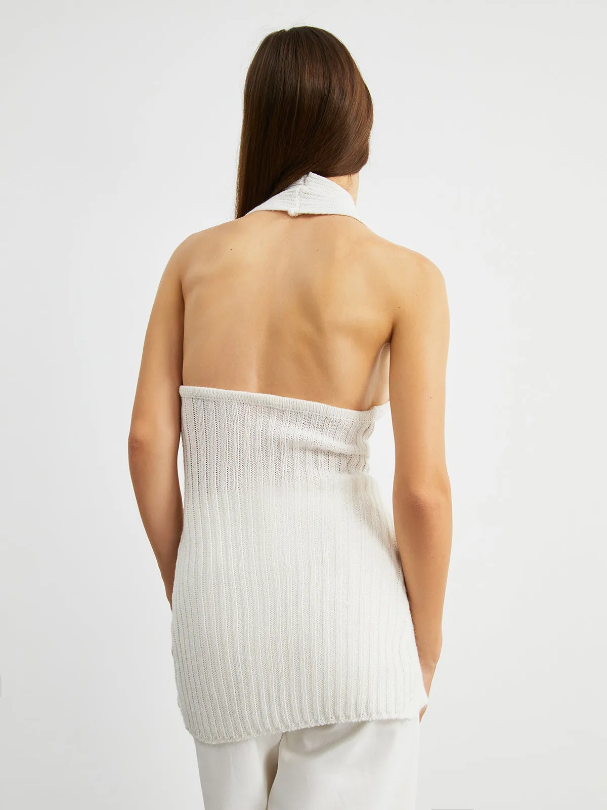 Halter Open Back Trendy Open Knit Vest