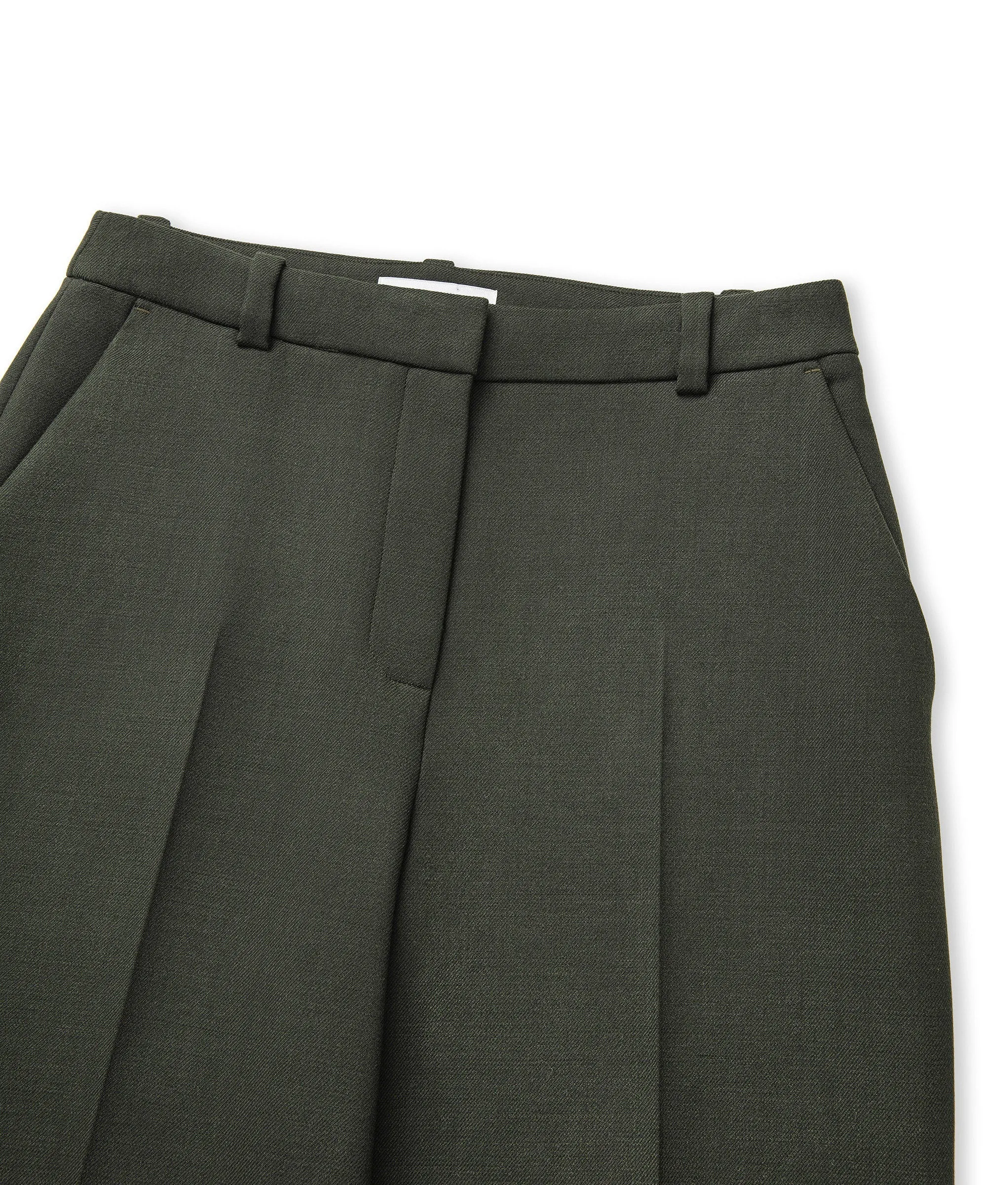 Ipekyol Wool Blend Wide Leg Fit Trousers Green