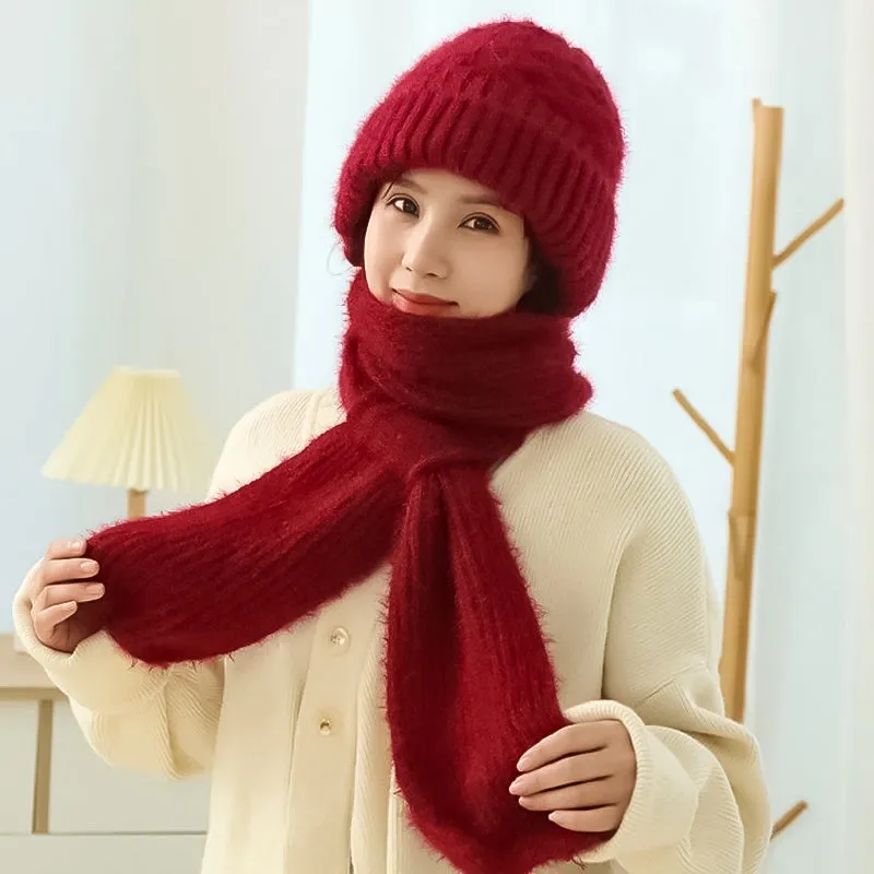 Ivyshape | Comfortable Knitted Hat And Scarf