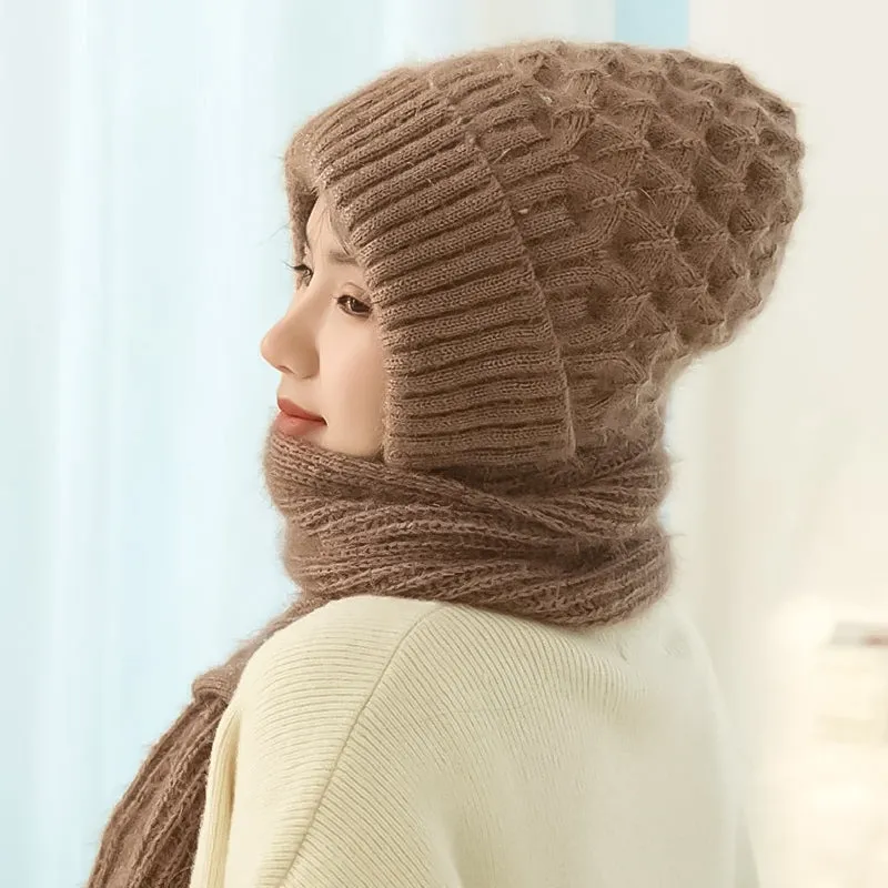 Ivyshape | Comfortable Knitted Hat And Scarf