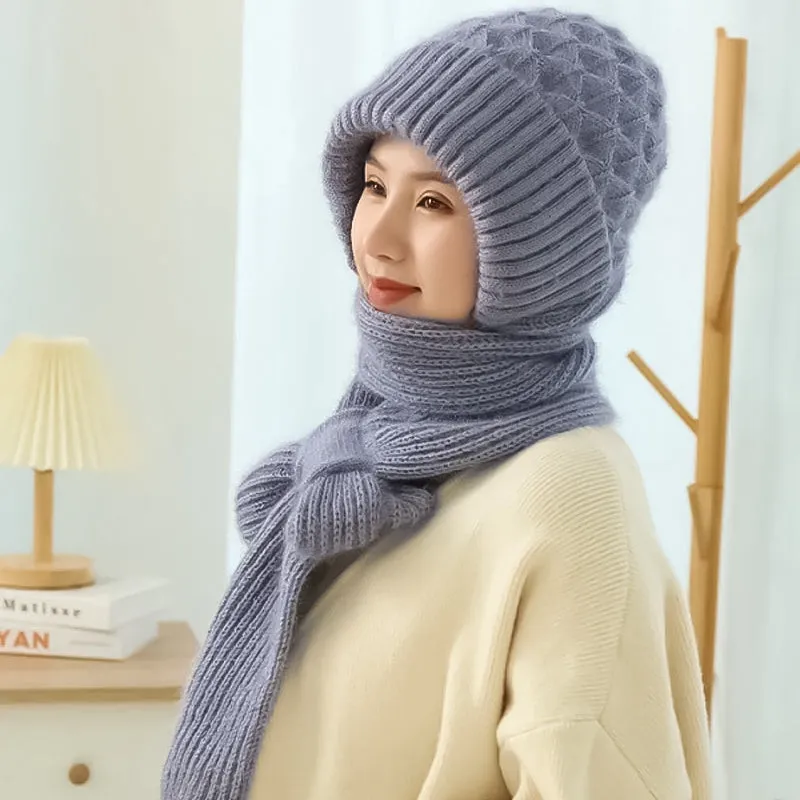 Ivyshape | Comfortable Knitted Hat And Scarf