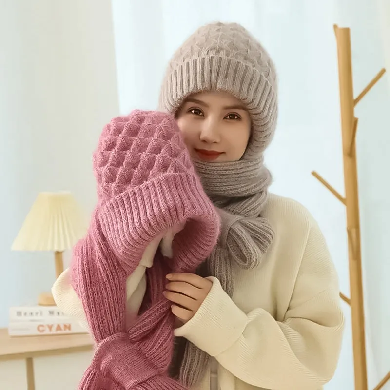 Ivyshape | Comfortable Knitted Hat And Scarf