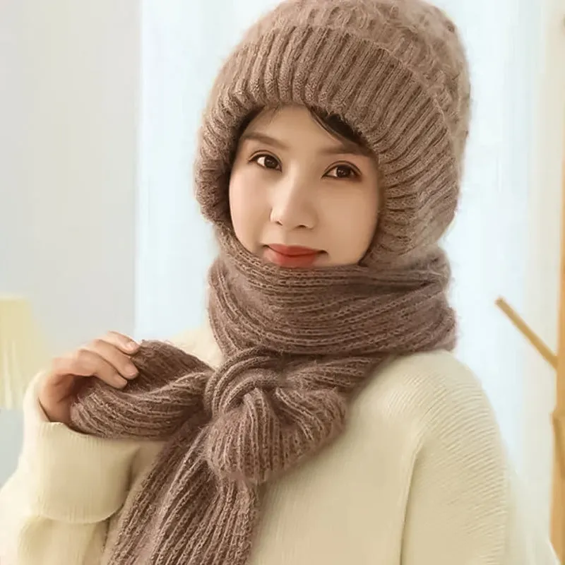 Ivyshape | Comfortable Knitted Hat And Scarf