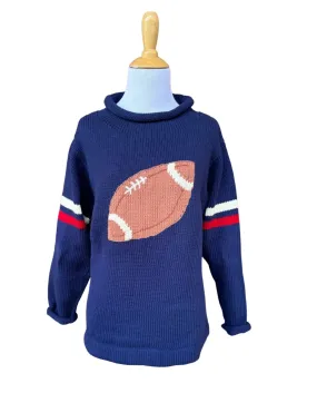 Ladies Navy Football Sweater