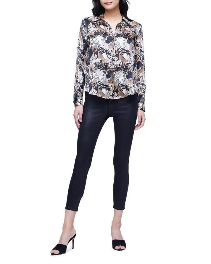 L'Agence Tyler Holly Black Panther Jungle Blouse