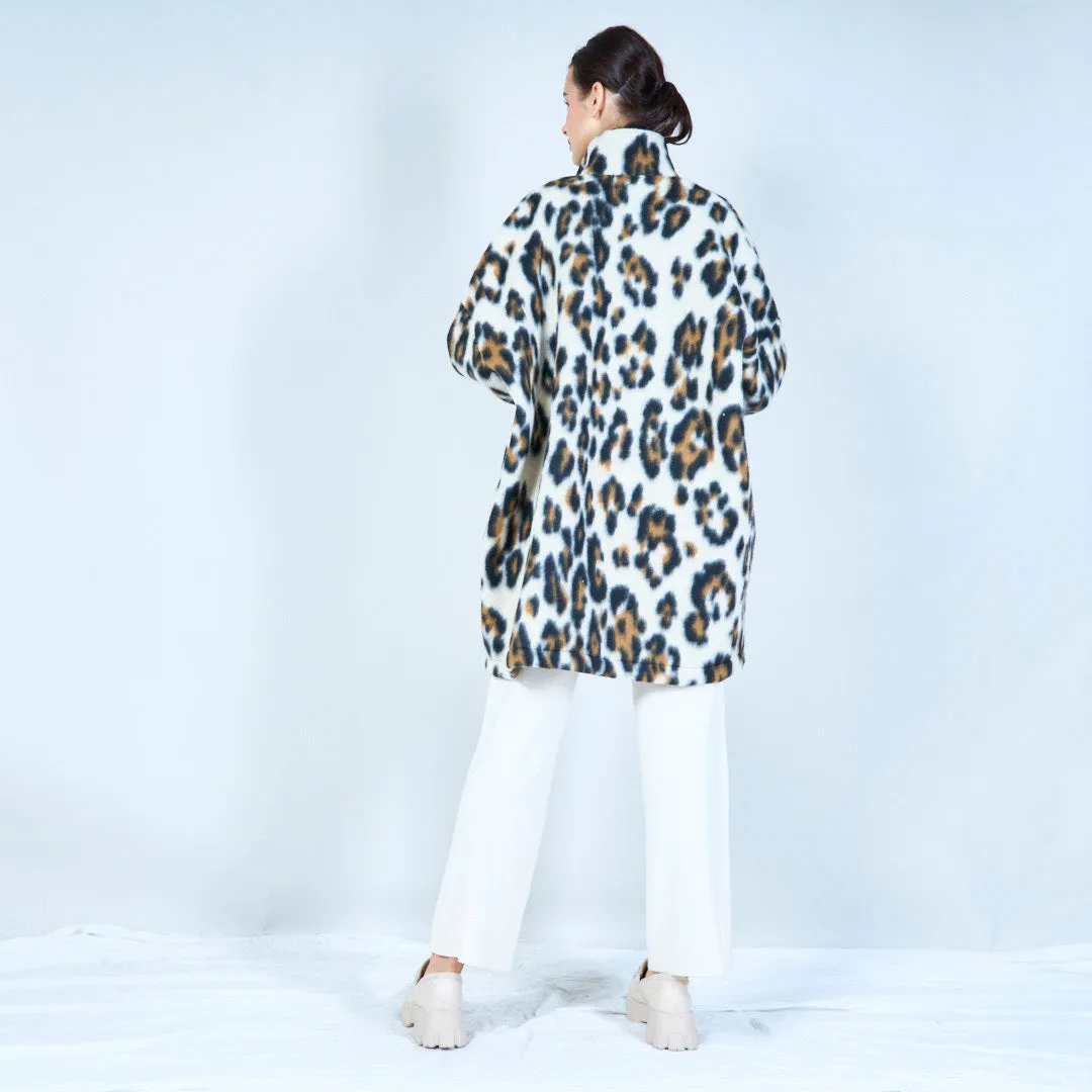 Leopard print oversized coat wholesale