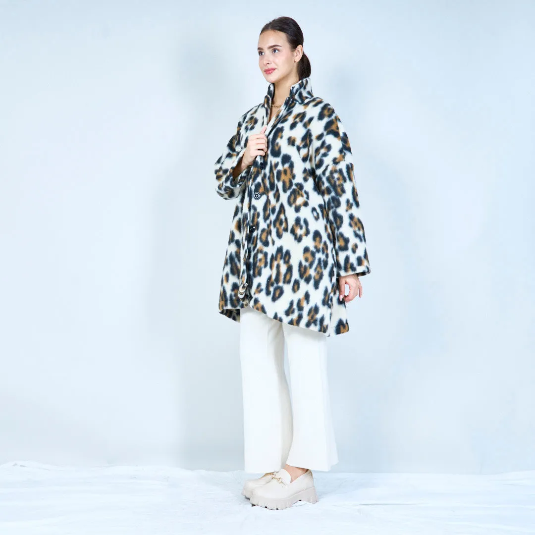 Leopard print oversized coat wholesale