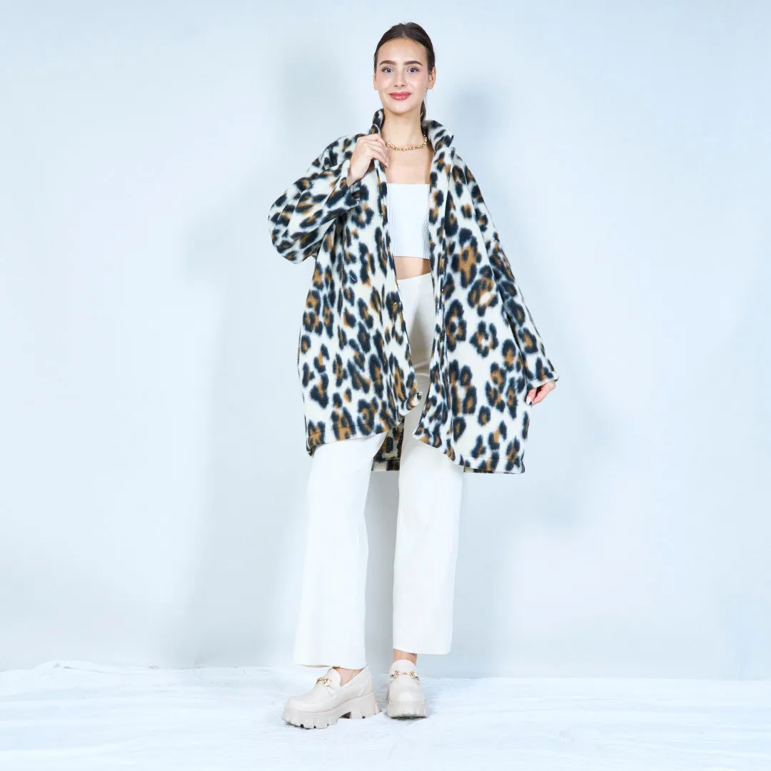 Leopard print oversized coat wholesale