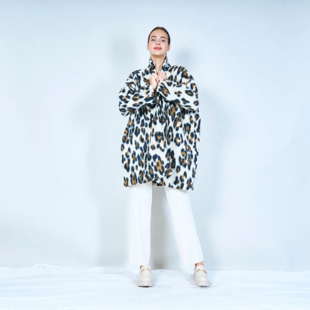 Leopard print oversized coat wholesale