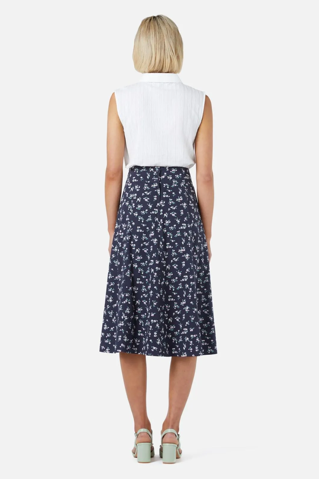 Lila Ditsy Midi Skirt