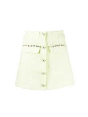 Lime Boucle Mini Skirt