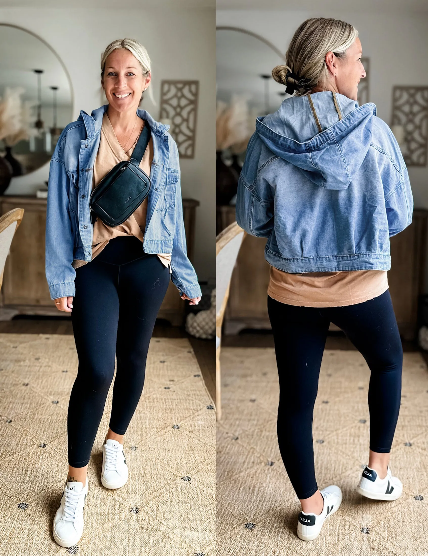 luvamia Denim Jacket for Women Hooded Lightweight Cropped Jean Jacket Oversized Button Down Shacket Trendy Fashion