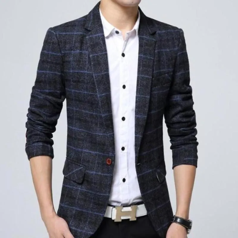 Men's Mix Plaid Blazer