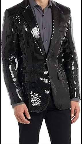 Men's Sequin NYE Black Blazer Jackets