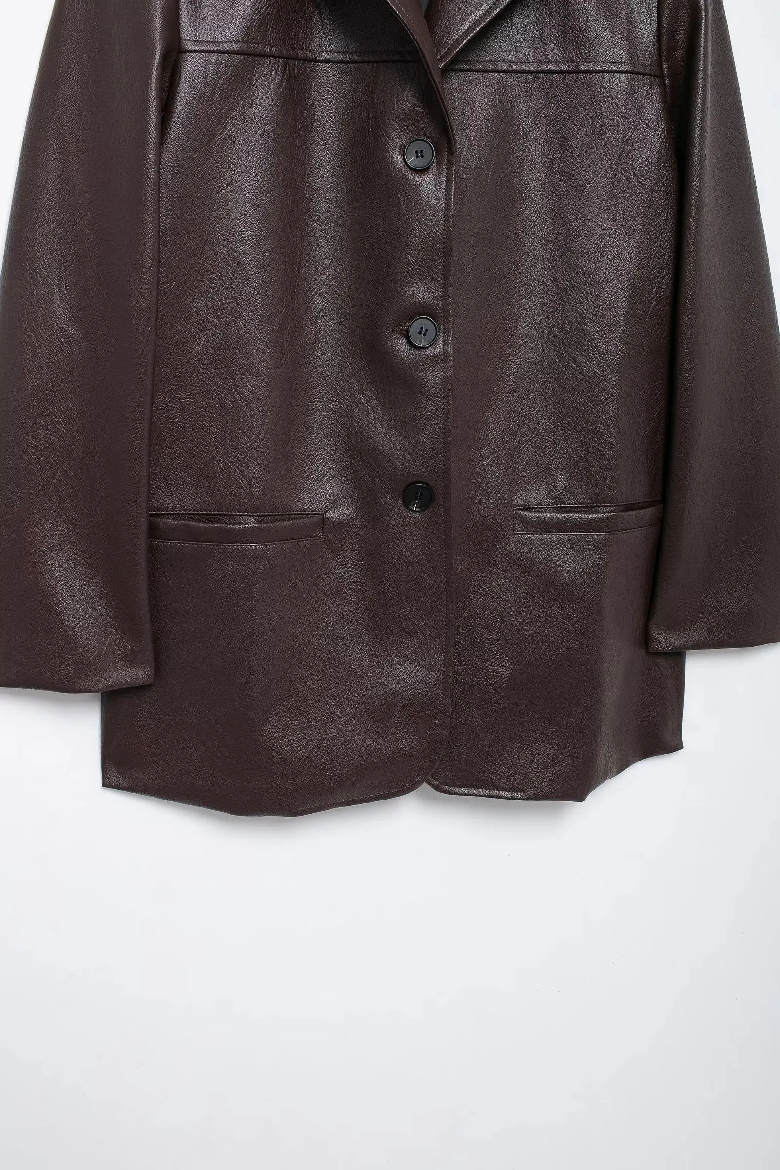 Phoebe Oversized Faux Leather Blazer