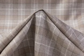 Plaid Italian Wool Suiting - Taupe