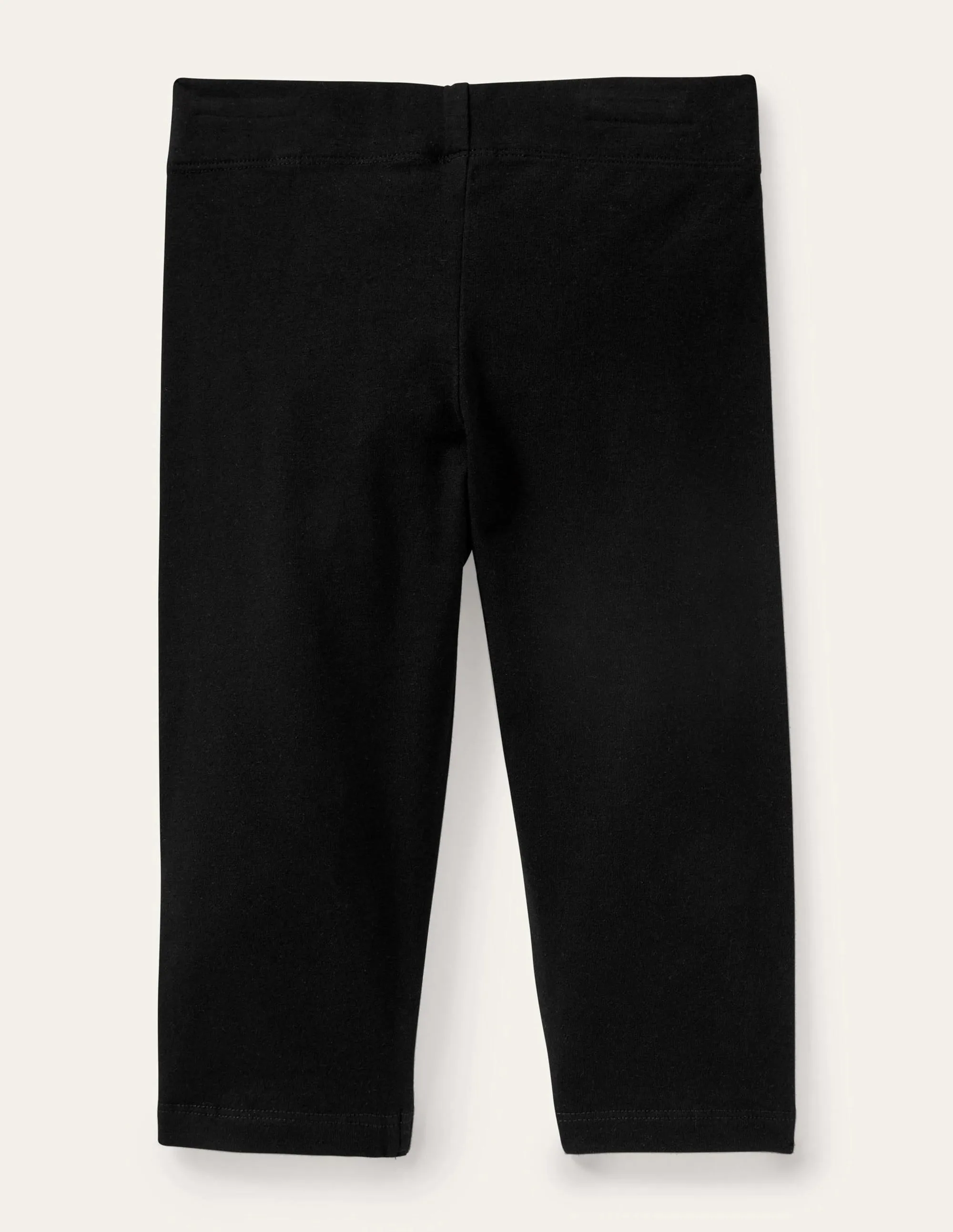 Plain Cropped Leggings-Black