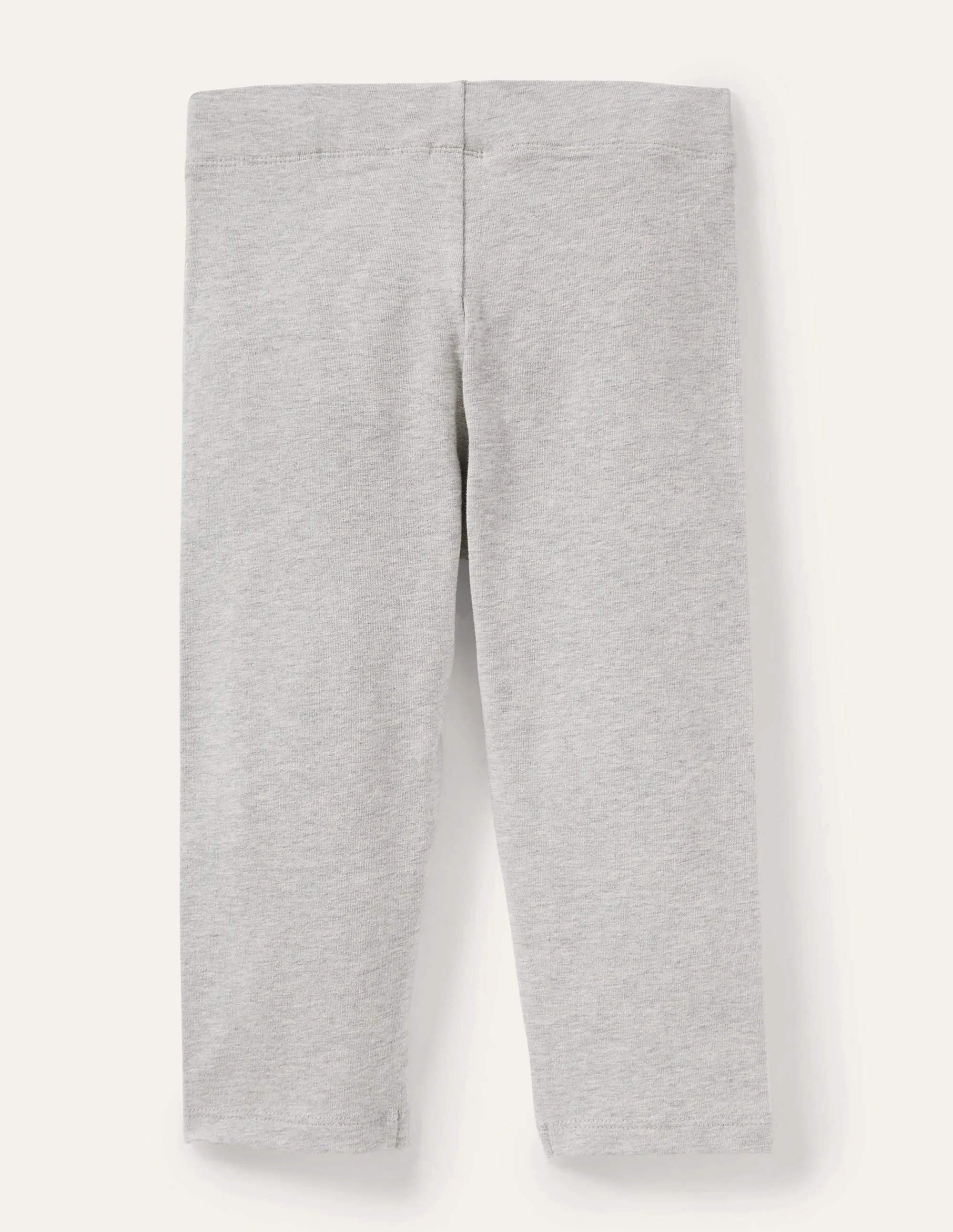 Plain Cropped Leggings-Grey Marl