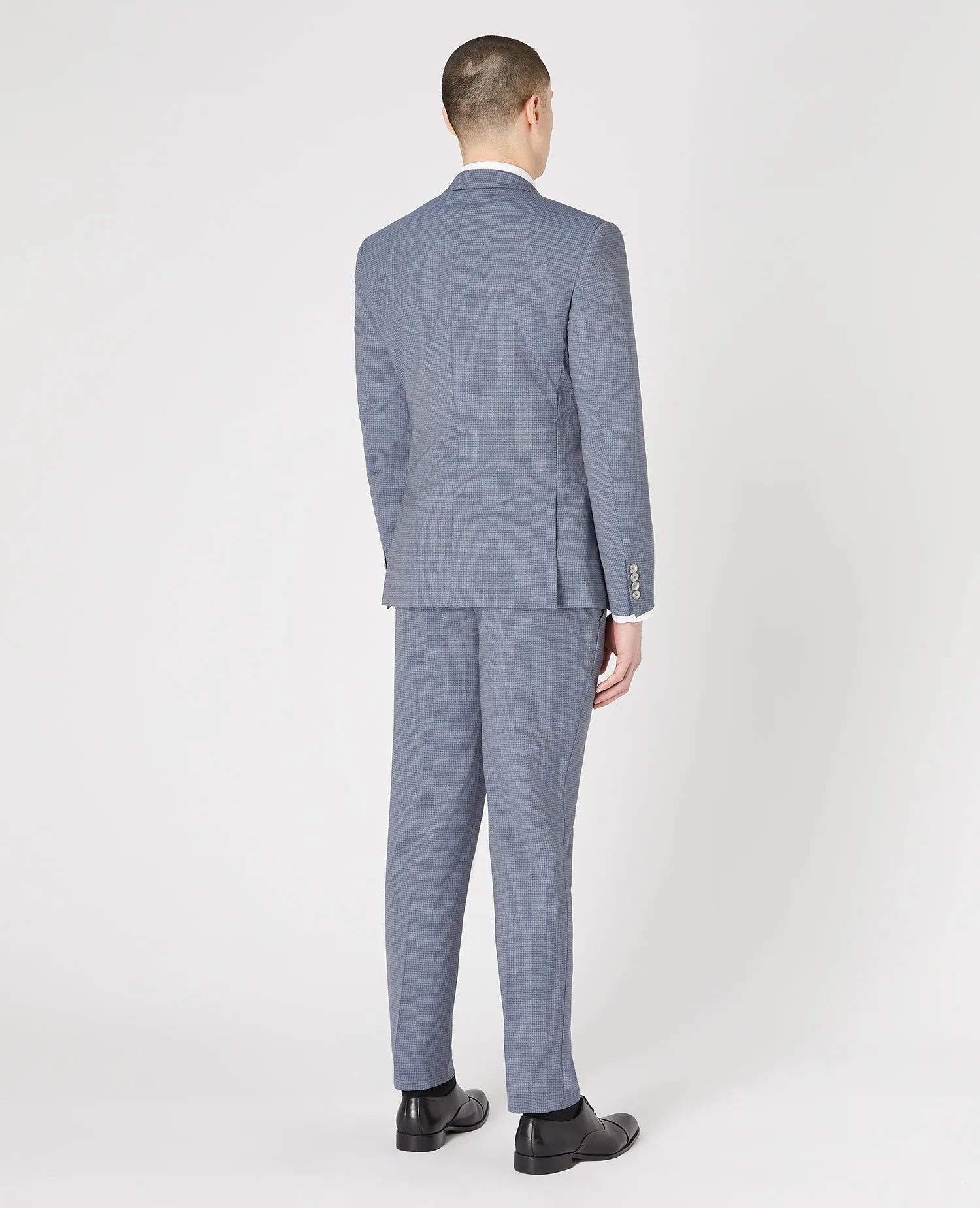 REMUS UOMO® Slim Fit Wool Rich Mix & Match Check Suit/Grey Blue - New SS23