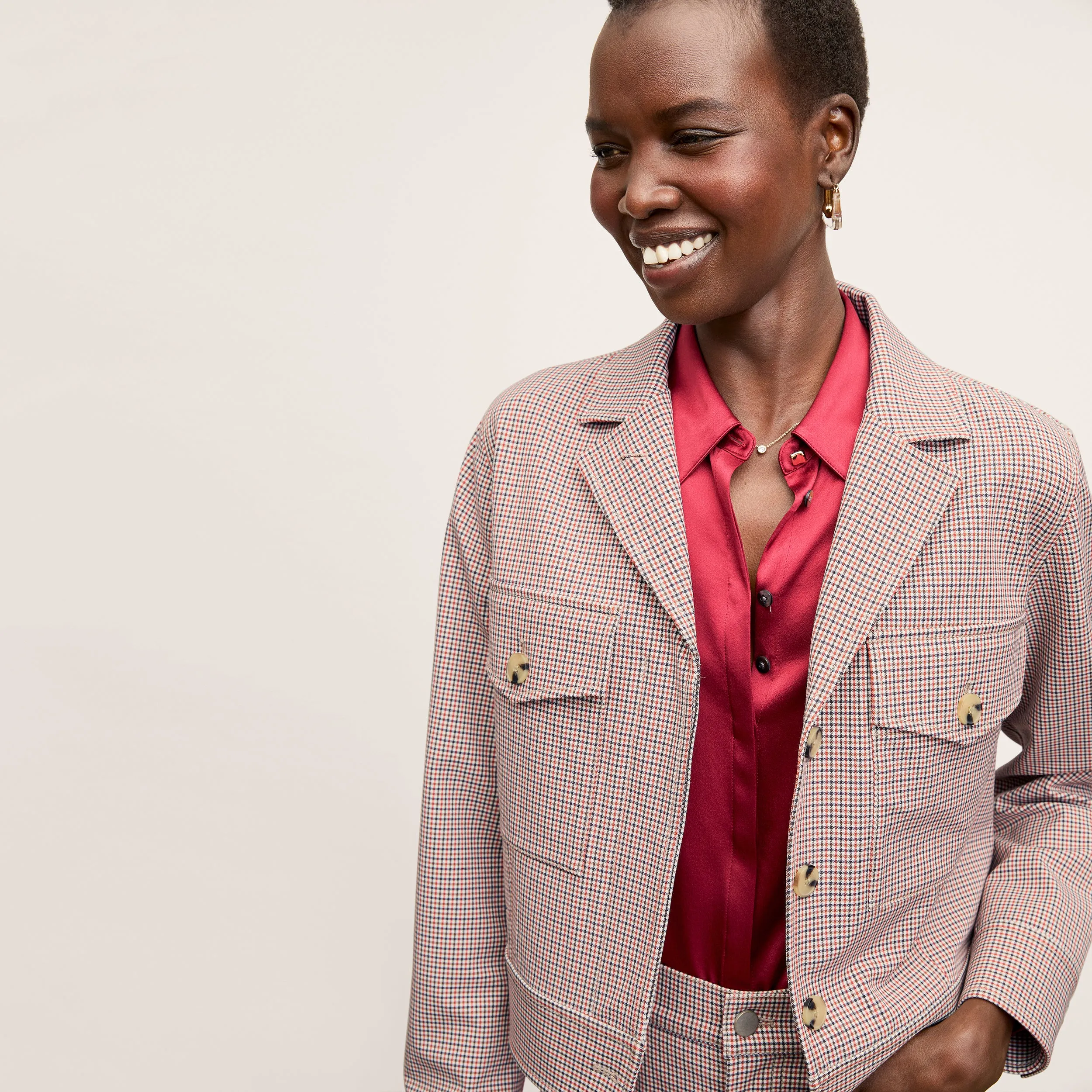 Rhoda Jacket - Stretch Twill :: Mini Check