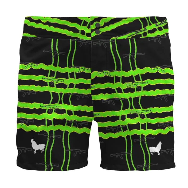 #s108 cnl Board Shorts gun print blk/green