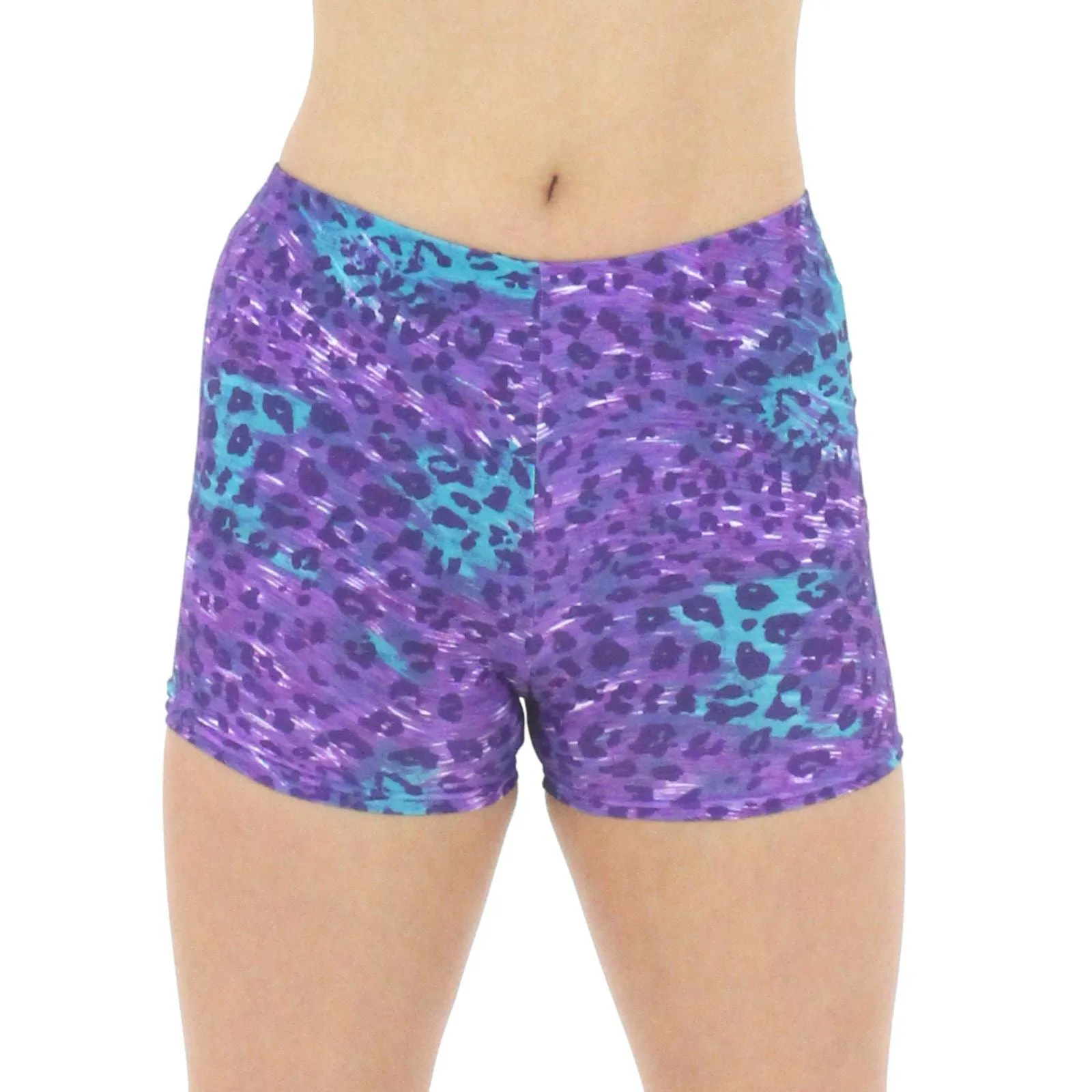 SALE - HARLOW - PRINTED LYCRA SHORTS - HUNTER