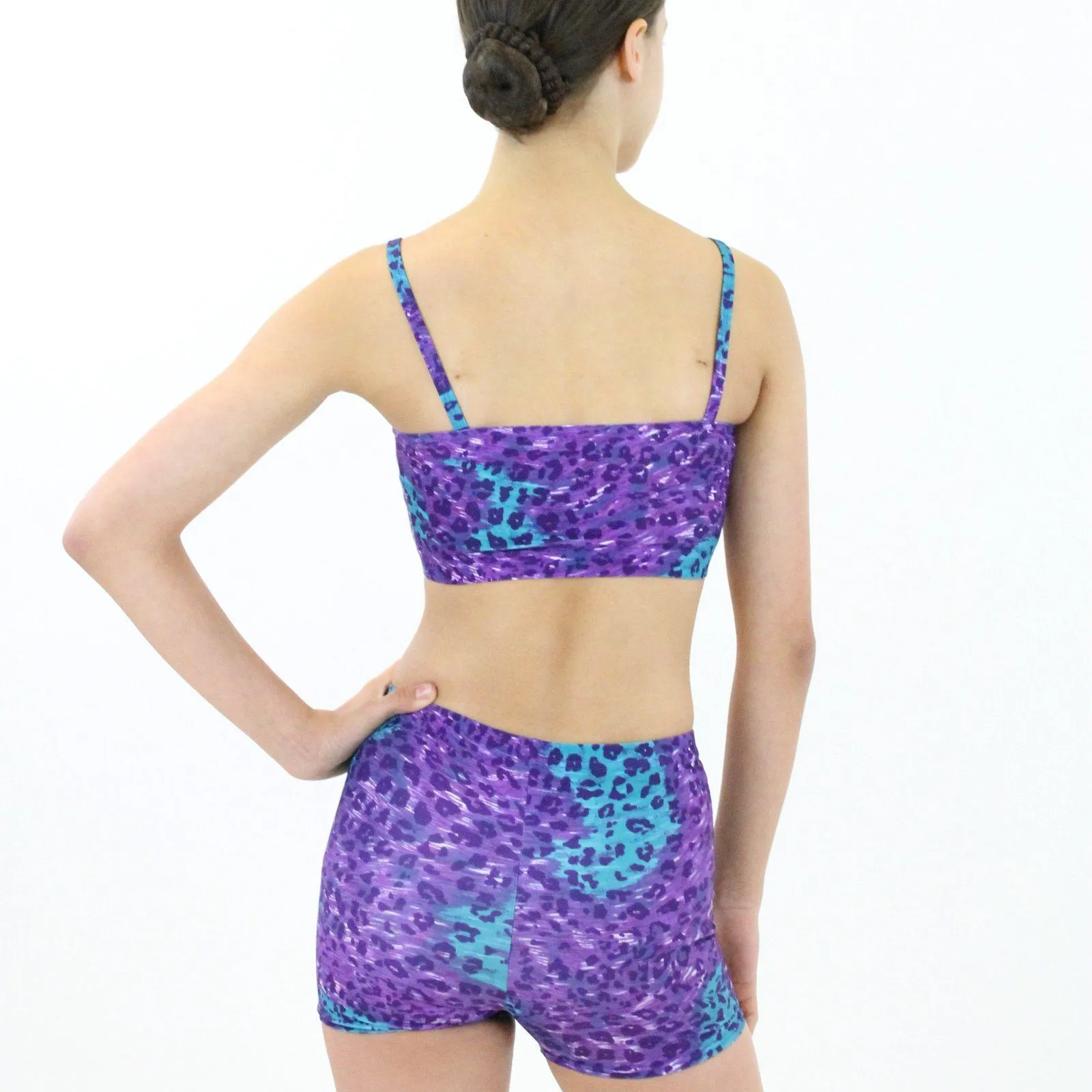 SALE - HARLOW - PRINTED LYCRA SHORTS - HUNTER