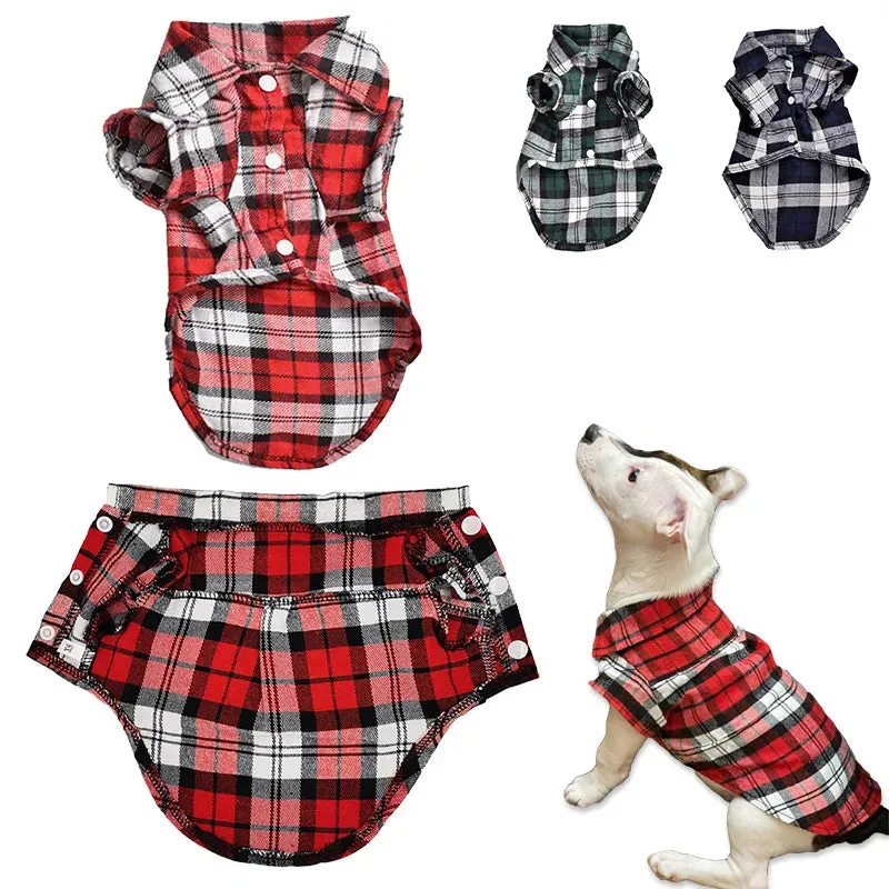 Stylish Plaid Printed Dog Shirts: Pet Vest for Small Dogs and Cats - Ideal for Summer, Spring, and Chic Pet Fashion, Perfect for French Bulldogs, Chihuahuas, Yorkies