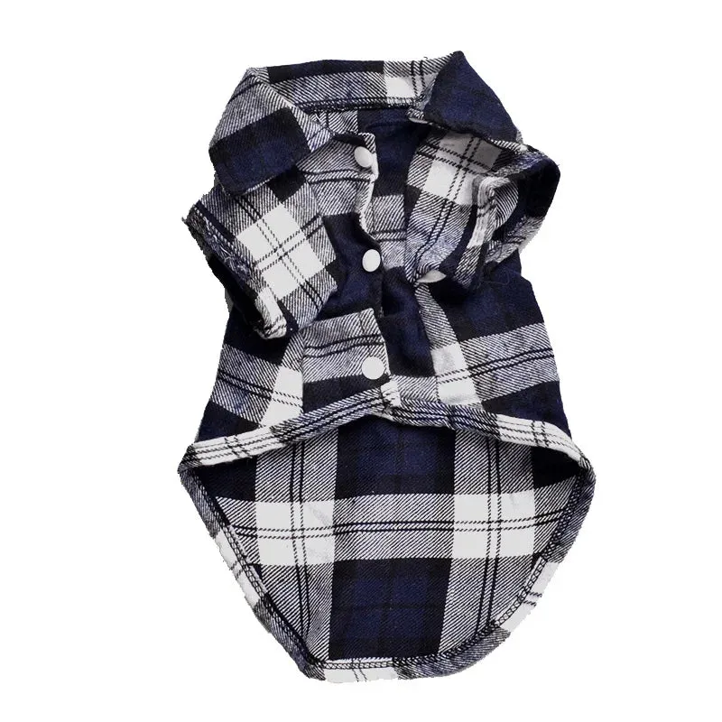 Stylish Plaid Printed Dog Shirts: Pet Vest for Small Dogs and Cats - Ideal for Summer, Spring, and Chic Pet Fashion, Perfect for French Bulldogs, Chihuahuas, Yorkies