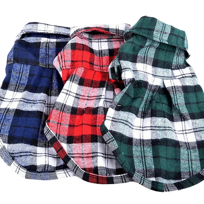 Stylish Plaid Printed Dog Shirts: Pet Vest for Small Dogs and Cats - Ideal for Summer, Spring, and Chic Pet Fashion, Perfect for French Bulldogs, Chihuahuas, Yorkies